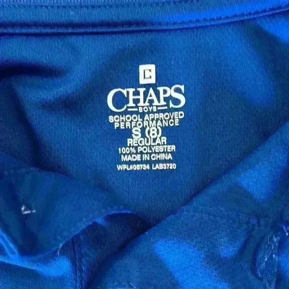 Chaps Blue Polo Short Sleeve Shirt Kids Boys Size Small 8 School Uniform EUC - Picture 4 of 5